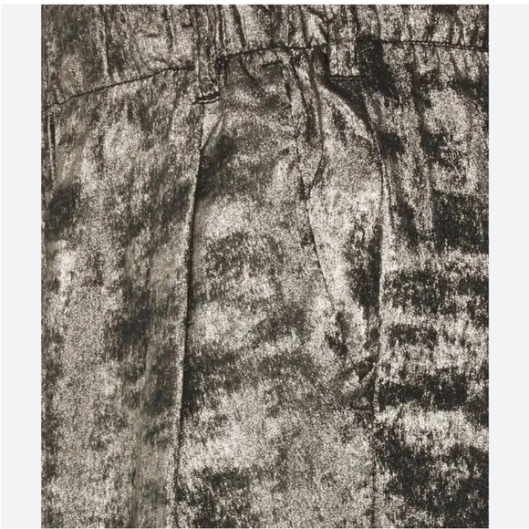 Free‎ People Hi-Fi Metallic Wide Leg Pants Gunmetal Silver Gray - Picture 5 of 5